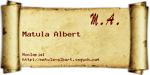 Matula Albert névjegykártya