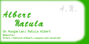 albert matula business card